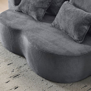 English Elm Queen Foldable Sofa Bed Plush Chenille Futon with High-Density Foam Convertible Sleeper Mattress Comfort Dark Gray W1829P280219