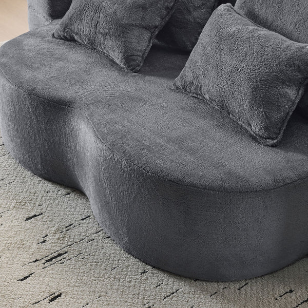 English Elm Queen Foldable Sofa Bed Plush Chenille Futon with High-Density Foam Convertible Sleeper Mattress Comfort Dark Gray W1829P280219