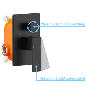 English Elm Rain 10-Inch Square Shower System with Waterfall Tub Spout, Handheld Sprayer, Pressure-Balanced Valve Combo Matte Black T3177P269099