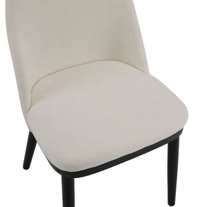 English Elm Dining Chair Set of 2 Mid-century Walnut Wood Frame Upholstered Seat and Back Beige N771P237031M