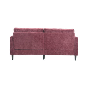 English Elm Mid Century Modern chenille loveseat with solid wood frame, detachable cushions, breathable fabric couch WINE RED W395P151897