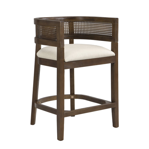 English Elm Christopher Knight Home® - Wood Upholstered Arm Counter Stools Set Of 2 - Beige & Walnut - Stylish Comfort For Your Kitchen N771P265580T