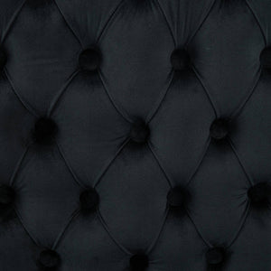 English Elm Velvet Double Dining Loveseat Bench - Luxurious Black Tufted Seating With Gold Legs For Modern Homes W1143P362523-GIGA