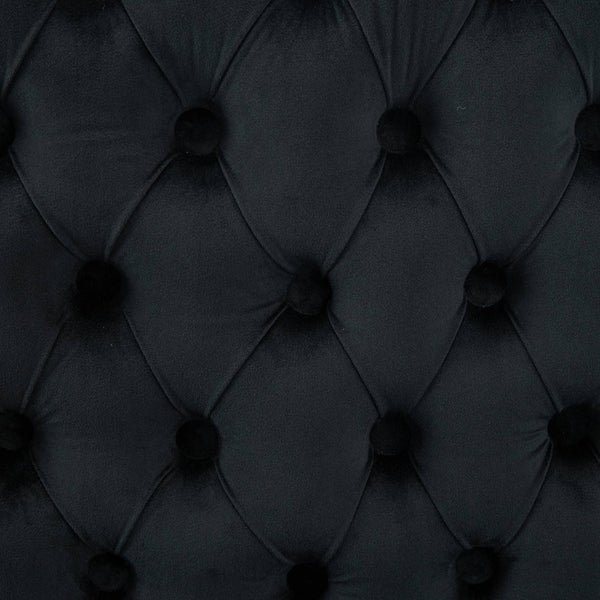 English Elm Velvet Double Dining Loveseat Bench - Luxurious Black Tufted Seating With Gold Legs For Modern Homes W1143P362523-GIGA