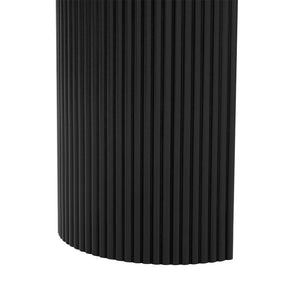 English Elm U_Style Curved Console Table With Vertical Stripe Design - Modern Elegance For Living Room & Entryway N711P205935B-GIGA