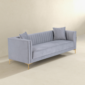 English Elm Ashcroft Furniture - Angelina Sofa 91" (Light Grey Velvet)