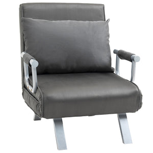 English Elm Single Convertible Sleeper Chair Suede Foam Cushion Chaise for Studio Apartments T3971P383979