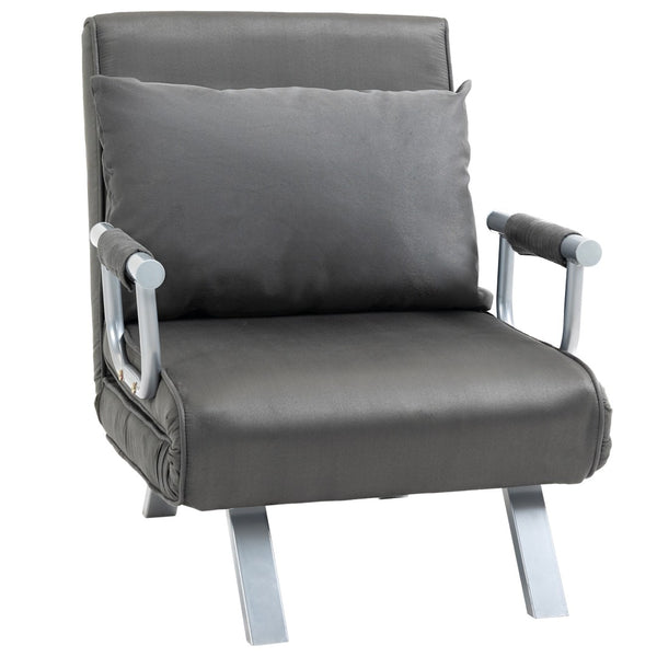 English Elm Single Convertible Sleeper Chair Suede Foam Cushion Chaise for Studio Apartments T3971P383979