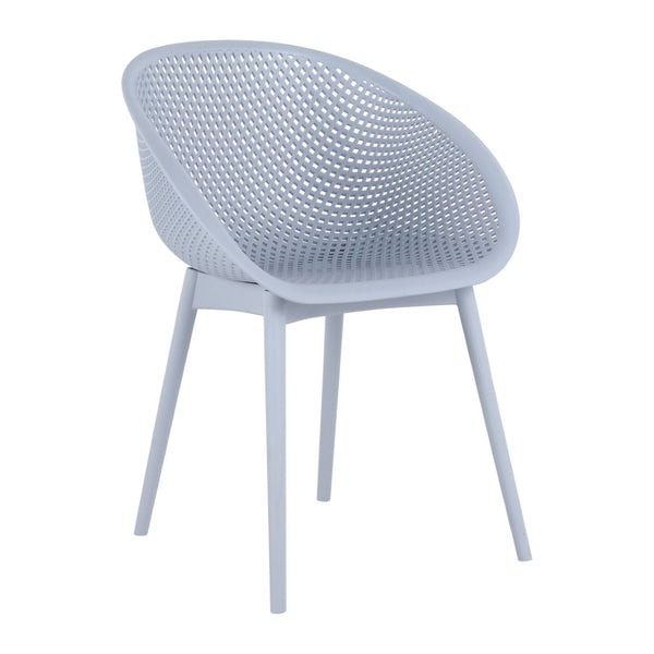 English Elm Summer Outdoor Bistro Set Uv Resistant Polypropylene Slatted Chairs and Round Patio Table Light Baby Blue,White W3450S00019