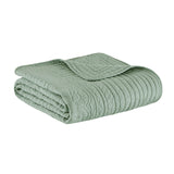 Madison Park Tuscany Cottage/Country Oversized Quilted Throw with Scalloped Edges MP50-4301 Seafoam