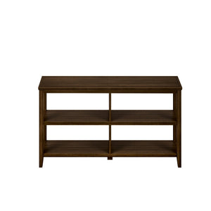 English Elm Wood Open Shelf Bookcase Walnut Finish Mid Century Modern Low Profile Living Room Chestnut B2751P436406