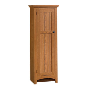 English Elm Pantry, Brown finish - Tall Engineered Wood Storage Cabinet with Adjustable Shelves, Beaded Door Design, Magnetic Closure, Versatile for Kitchen, Bath, Entryways (21.5"x14.5"x61.1") B356P402762