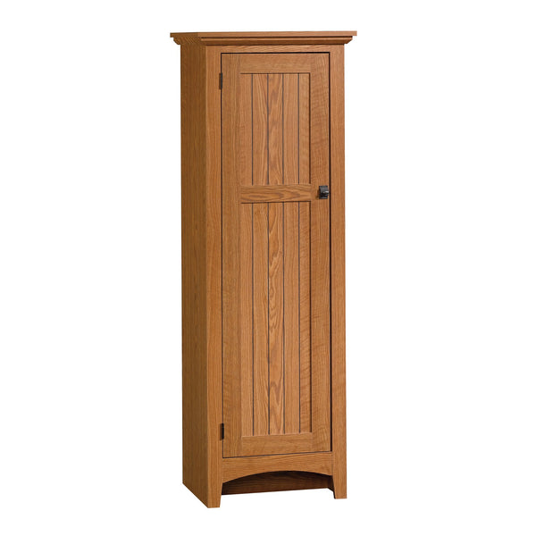 English Elm Pantry, Brown finish - Tall Engineered Wood Storage Cabinet with Adjustable Shelves, Beaded Door Design, Magnetic Closure, Versatile for Kitchen, Bath, Entryways (21.5"x14.5"x61.1") B356P402762