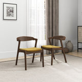 English Elm Ashcroft Furniture - Dakota Dark Yellow Velvet Dining Chair (Set Of 2)