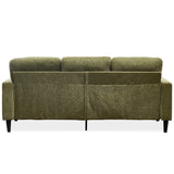 English Elm Modern Design Chenille 3 Seater L-Shape Sectional Sofa With Storage Chaise For Apartment, Studio, Office,Living Room,L Shape-Green