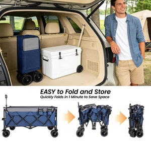 English Elm 51-inch Heavy Duty Folding Utility Wagon with Steel Frame and 480lb Hauling Capacity W2932P417638