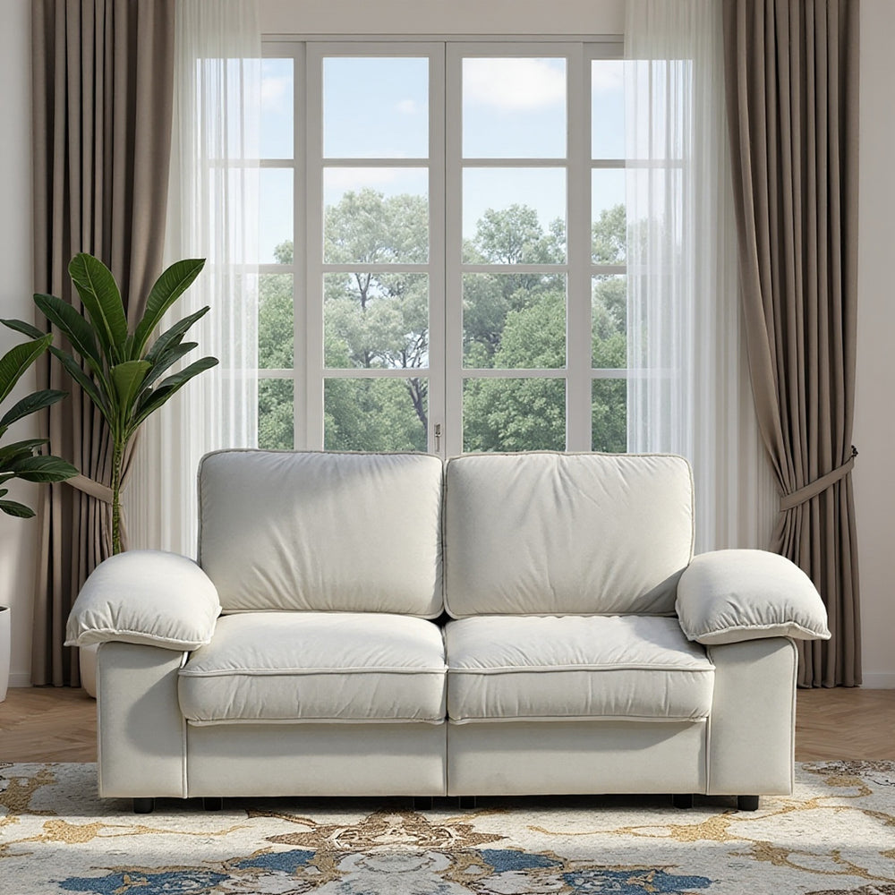 English Elm Fx-P20M-2S-Cw Cream White Storage Loveseat Sofa - Stylish Compact Couch With Hidden Storage For Small Spaces W576S00228