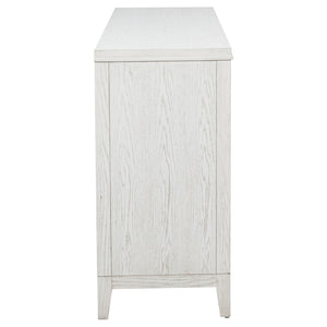 English Elm Inverness Six Drawer Farmhouse Dresser Distressed White Oak Veneer Brass Pulls B062P447818