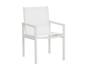 Sunpan Merano Dining Armchair Set of 2 - Modern Design with Durable Aluminum Frame for Stylish Comfort White