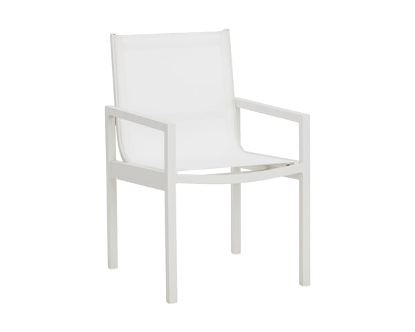 Sunpan Merano Dining Armchair Set of 2 - Modern Design with Durable Aluminum Frame for Stylish Comfort White