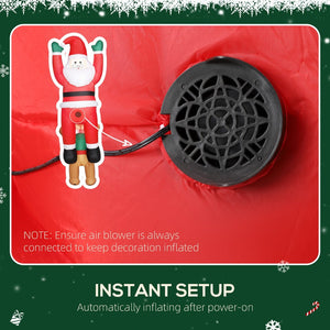 English Elm 7ft Animated Santa Chimney Inflatable Outdoor Holiday Decor with Led Night Display T3971P381226