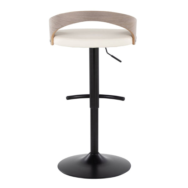 English Elm Adjustable Swivel Barstools Set of 3 Faux Leather Seat with Metal Base for Kitchen B202S02023
