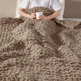 Madison Park Chenille Chunky Knit Casual Throw MP50-8236 Brown