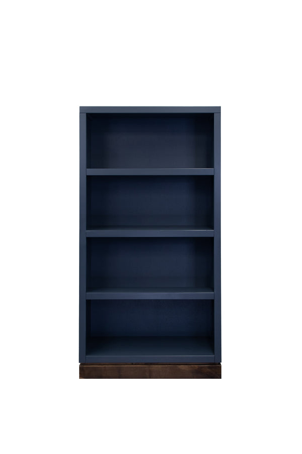 English Elm Nora Modular 60" High Bookshelf – Fully Assembled Two-Tone Alder & Poplar Shelving for Stylish Storage Blue B108P345203