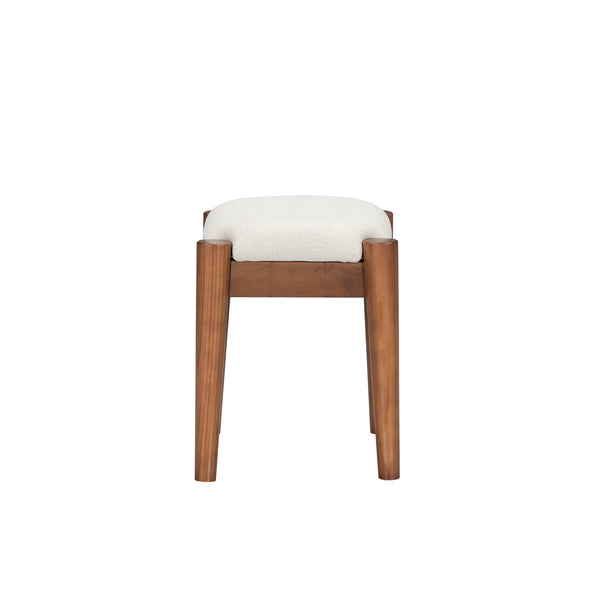 English Elm 39" Retro Bohemian Makeup Vanity Set with Rattan Drawers, USB Charging Port, Cushioned Stool, 4-Drawer Storage Walnut 44.1 L x 18.75 W x 10.5 H N733P180011D