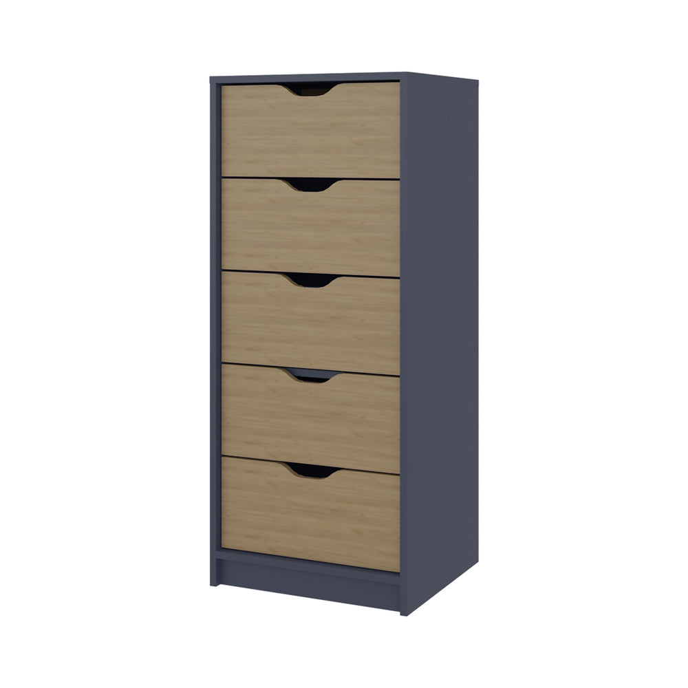 English Elm Olijato 5-Drawer Dresser Multicolor – Tall Space-Saving Nursery & Bedroom Storage, Scratch-Resistant Finish B128P398869