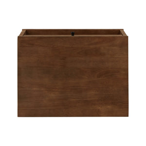 Aleph Rubberwood Nightstand with Drawer Open Cubby Tapered Legs Warm Brown