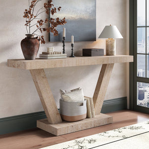 English Elm 60 Vintage Distressed Wood Entryway Bench with Two-Tier Solid Veneer Storage Cabinet, Rustic Farmhouse Style Antique Natural W1445P287872