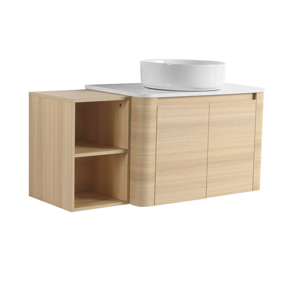 English Elm 42'' Modern Wall-Mounted Bathroom Vanity With Soft-Close Doors, Ceramic Sink & Ample Storage Solutions W999S00473