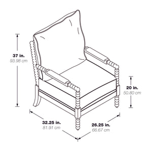OSP Home Furnishings Eliza Spindle Chair Graphite