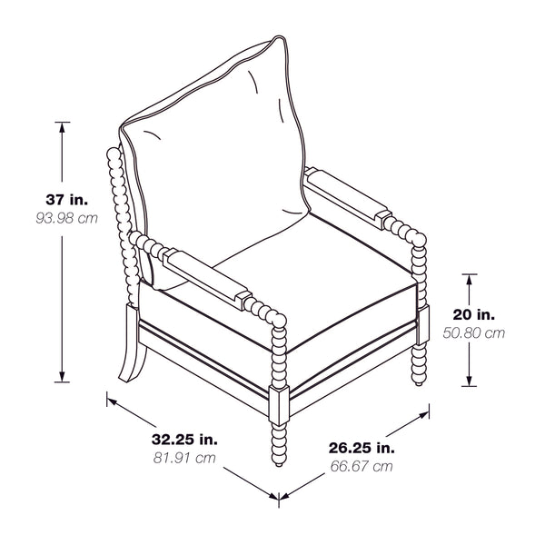 OSP Home Furnishings Eliza Spindle Chair Graphite