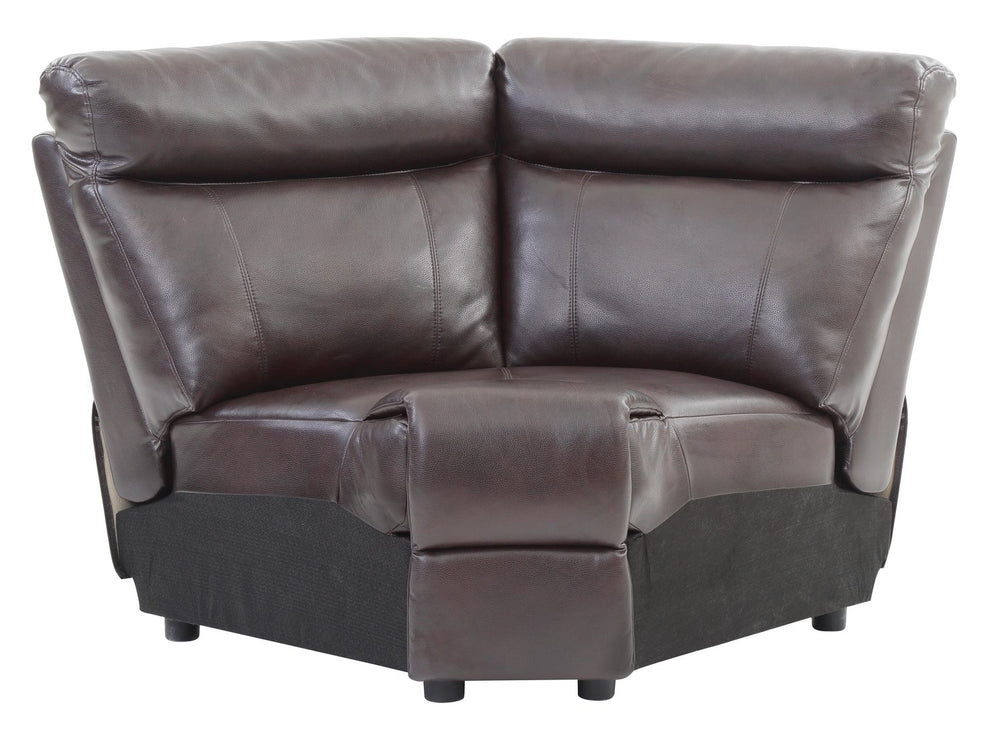 English Elm Ward G760B-W Wedge Dark Brown PU Faux Leather Sectional Connector 40"H x 66"W x 37"D Seating B078P301552