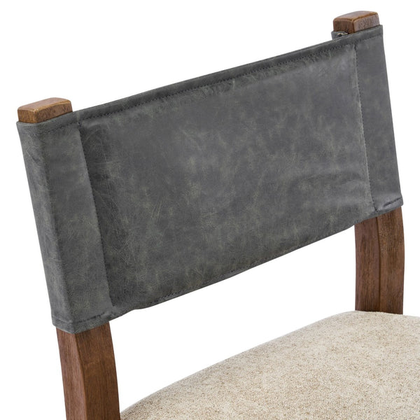 English Elm Mid-century Modern Linen Blend Dining Chairs Rubberwood Legs Sculptural Backrest Set of 2 Dark Gray,Oatmeal,Walnut N768P442393W