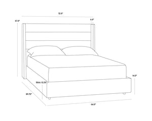 Sunpan Emmit Upholstered Bed with Modern Channel Tufting – No Box Spring Needed for Ultimate Comfort Queen