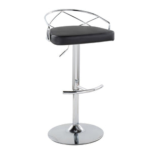 English Elm Adjustable Swivel Barstools Mid-century Modern Walnut and Cream Faux Leather Set of 2 B202S02169