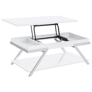 English Elm Fletcher Lacquered High Gloss Coffee Table with Open Shelf for Modern Living Rooms B062P447812