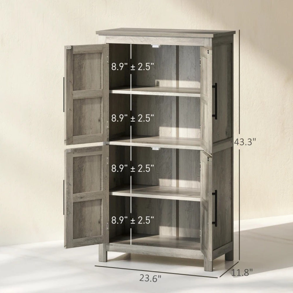 English Elm Foyer Beadboard Floor Cabinet with Drawers White Farmhouse Storage for Entryway Bath T3971P469566