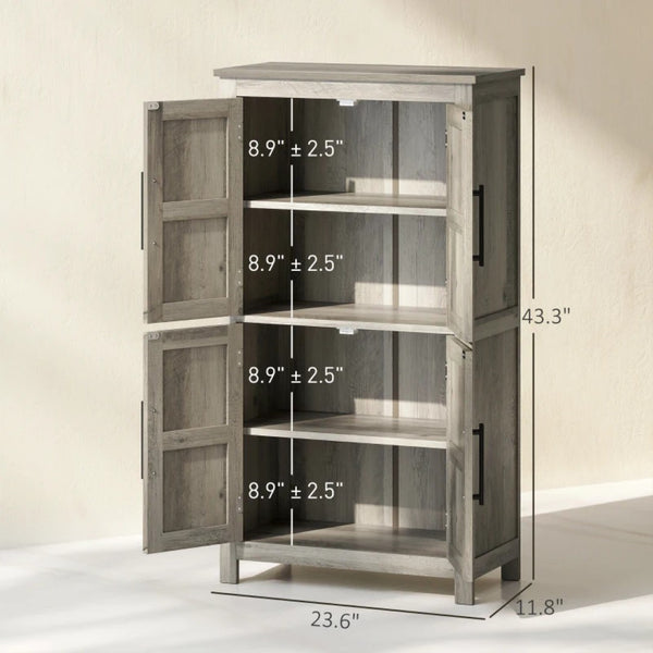English Elm Foyer Beadboard Floor Cabinet with Drawers White Farmhouse Storage for Entryway Bath T3971P469566