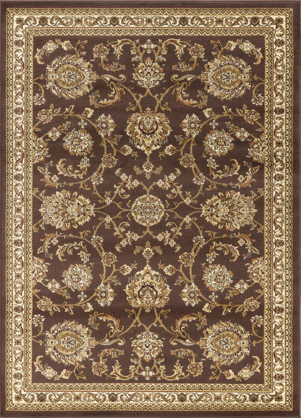 English Elm Classic Earth Tone Traditional Area Rug Low Pile for Living Room or Dining Space B186P452287