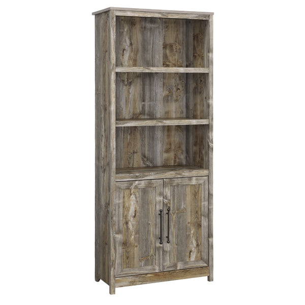 English Elm Library Cabinet With Doors - Stylish Brown Finish, Adjustable Shelves & Space-Saving Design For Home B356P367970
