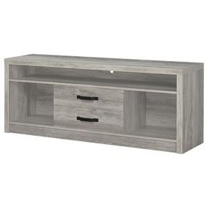 English Elm Bergeron Grey Driftwood TV Stand with 2 Drawers, Rustic Weathered Finish, Durable Engineered Wood Storage (59" Wide) B062P331091