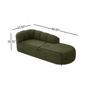 English Elm 80" Curved Sofa Scalloped Bubble Back Polyester Upholstered Modern Living Room Seating Olive Green N771P397555L