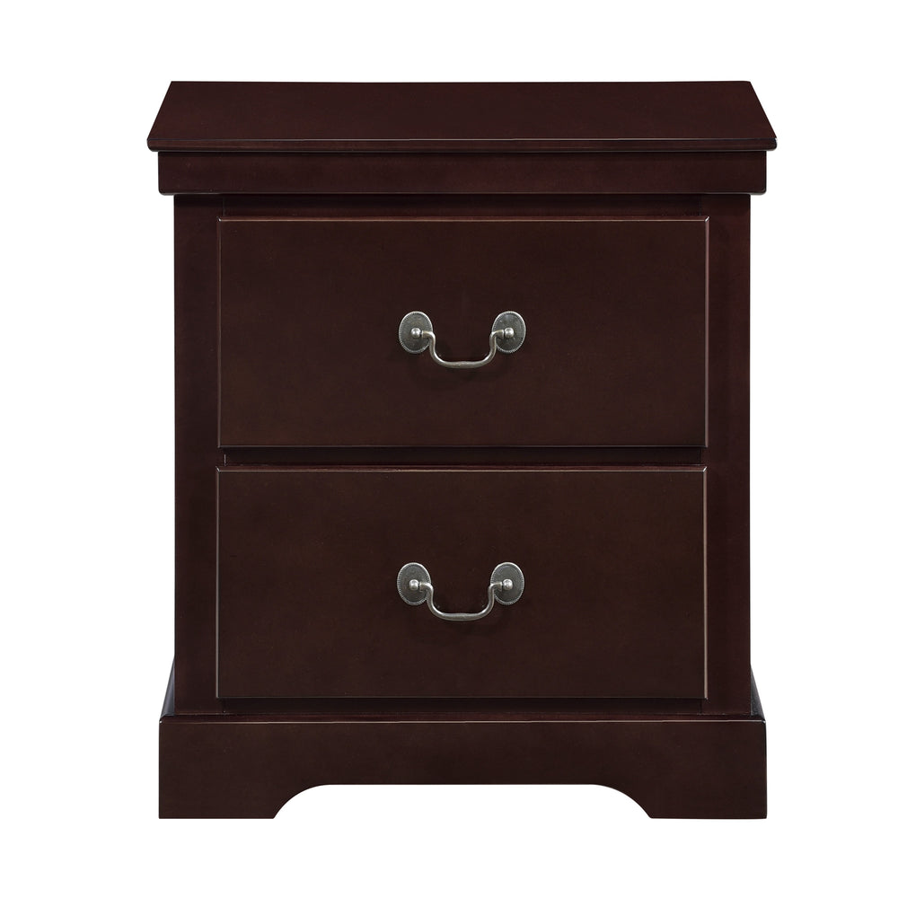 English Elm 1pc Classic Seabright Nightstand with Two Drawers, Satin Nickel Pulls, Versatile Painted Finish Cherry 24.25 L x 18.25 W x 28.5 H B011P233733