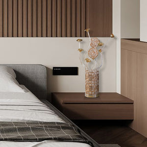 English Elm Aluminum Floral Inspired Table Lamp - Elegant Bud Design For Bedroom, Living Room, Nightstand Use B072P220153