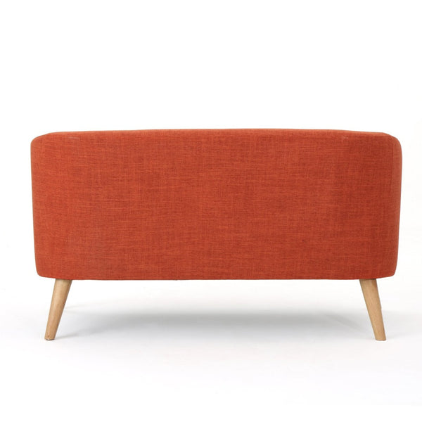 English Elm Mid-century Modern Loveseat Button-tufted Linen Fabric Sofa for Compact Living Spaces N771P407433C