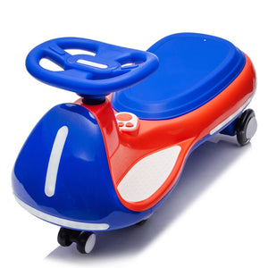English Elm 12v Kids Ride on Wiggle Car with Dual Motors Led Wheels Bluetooth and Triangular Frame Blue,Red W1578P390176